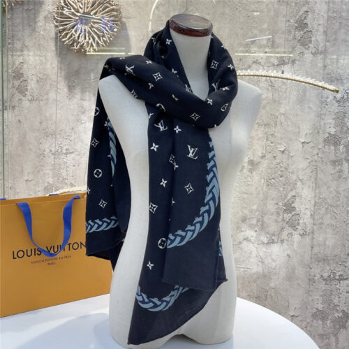 High Quality Luxury Louis Vuitton Cashmere Jacquard Long Scarf alternate view