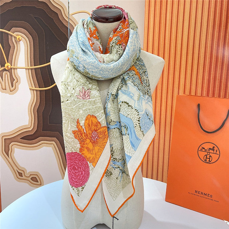 High Quality Luxury Hermes “Return To Nature” 140 Cm Shawl – Style 26304
