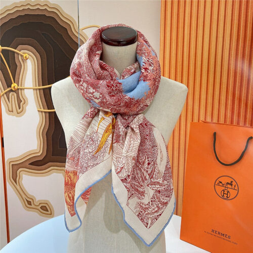 High Quality Luxury Hermes "Return To Nature" 140 Cm Shawl