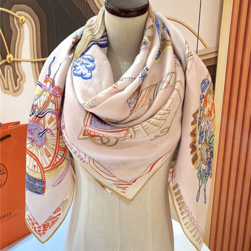 High Quality Luxury Hermes "Equestrian Prism" 140Cm Shawl – Style 26262