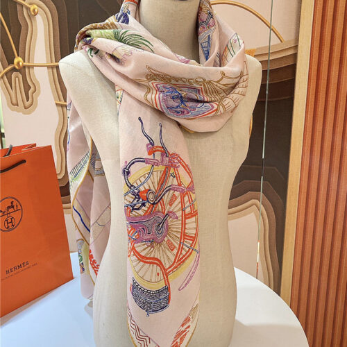 High Quality Luxury Hermes “Equestrian Prism” 140Cm Shawl – Style 26262 alternate view