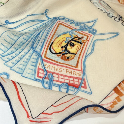High Quality Luxury Hermes “Equestrian Prism” 140Cm Shawl – Style 26264 product detail