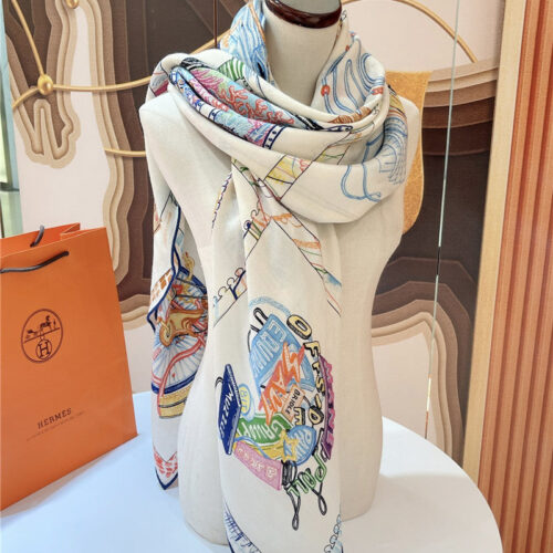 High Quality Luxury Hermes “Equestrian Prism” 140Cm Shawl – Style 26264 alternate view