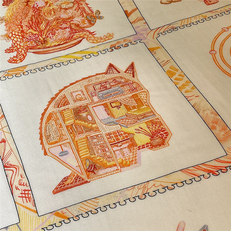 High Quality Luxury Hermes “Equestrian Prism” 140Cm Shawl – Style 26266 product detail