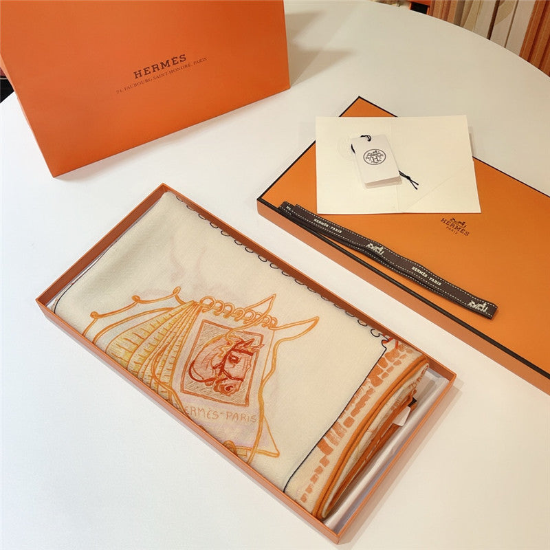 High Quality Luxury Hermes “Equestrian Prism” 140Cm Shawl – Style 26266 product detail