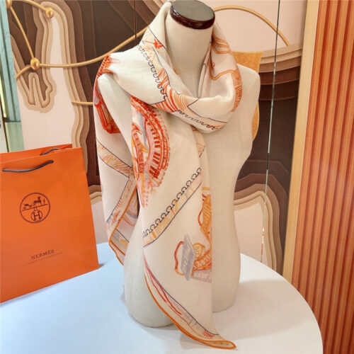 High Quality Luxury Hermes “Equestrian Prism” 140Cm Shawl – Style 26266 alternate view