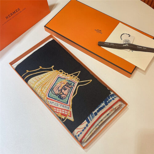 High Quality Luxury Hermes “Equestrian Prism” 140Cm Shawl product detail