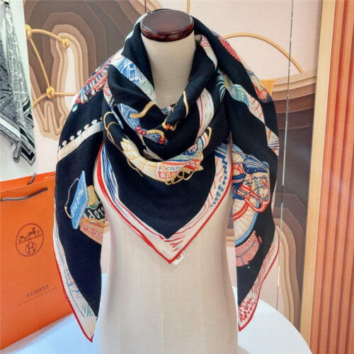 High Quality Luxury Hermes “Equestrian Prism” 140Cm Shawl product detail