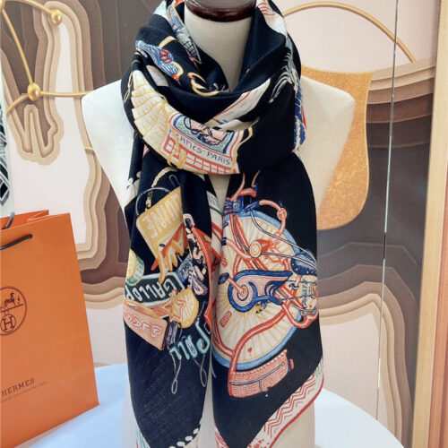 High Quality Luxury Hermes "Equestrian Prism" 140Cm Shawl