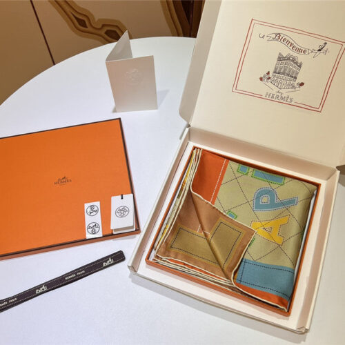 High Quality Luxury Hermes “Saddle Pad” 90Cm Reversible Square Scarf – Style 26308 product detail