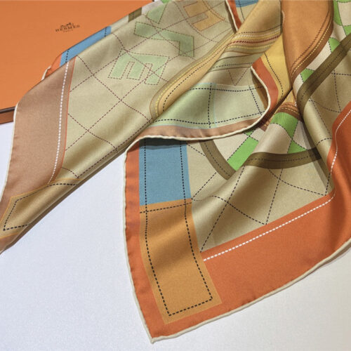 High Quality Luxury Hermes “Saddle Pad” 90Cm Reversible Square Scarf – Style 26308 product detail
