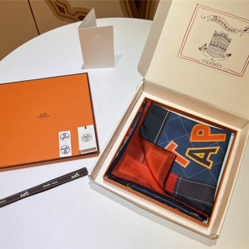 High Quality Luxury Hermes “Saddle Pad” 90Cm Reversible Square Scarf product detail