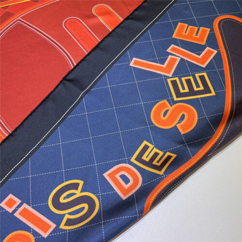 High Quality Luxury Hermes “Saddle Pad” 90Cm Reversible Square Scarf product detail