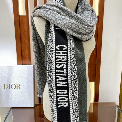 High Quality Luxury Dior Preppy Style Reversible Scarf – Style 25607 alternate view