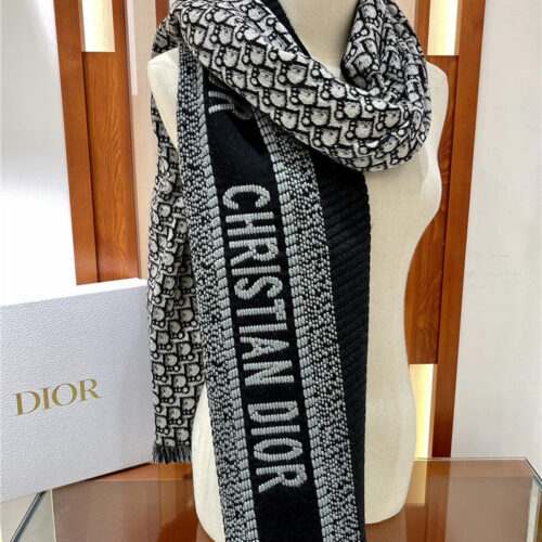 High Quality Luxury Dior Preppy Style Reversible Scarf alternate view