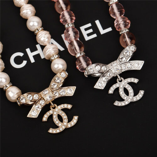 High Quality Luxury Chanel Pearl Bow Necklace product detail