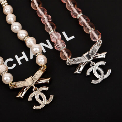 High Quality Luxury Chanel Pearl Bow Necklace product detail