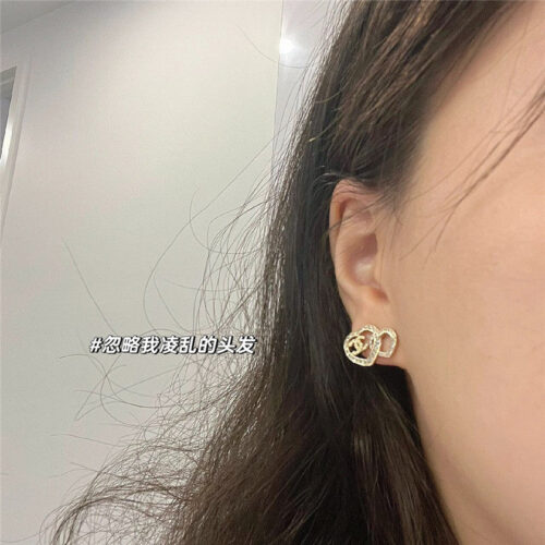 High Quality Luxury Chanel Double Love Earrings – Style 49882 product detail