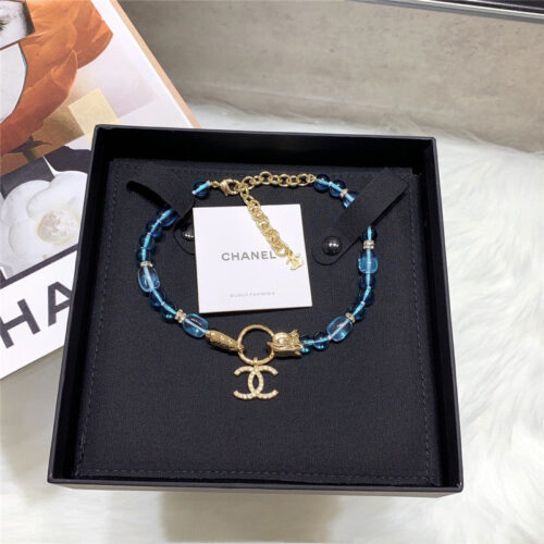 High Quality Luxury Chanel Glazed Double C Necklace