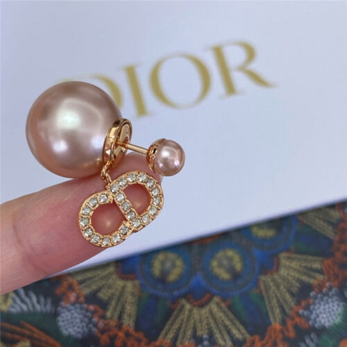 High Quality Luxury Dior Pink Pearl Star Cd Earrings product detail