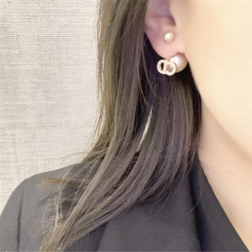 High Quality Luxury Dior Pink Pearl Star Cd Earrings product detail