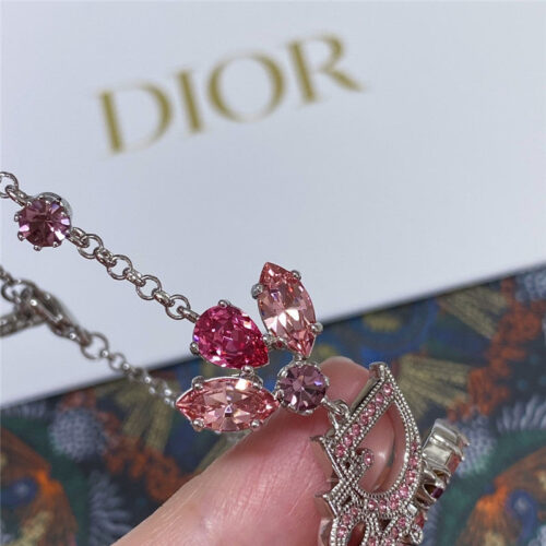 High Quality Luxury Dior Flower Fairy Pink Diamond Bracelet product detail