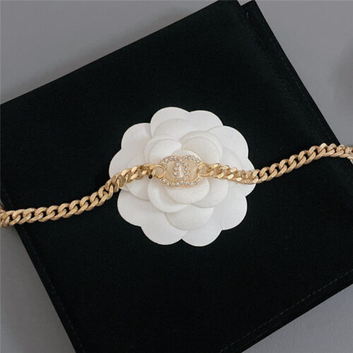 High Quality Luxury Chanel Thick Gold Chain Double C Necklace alternate view