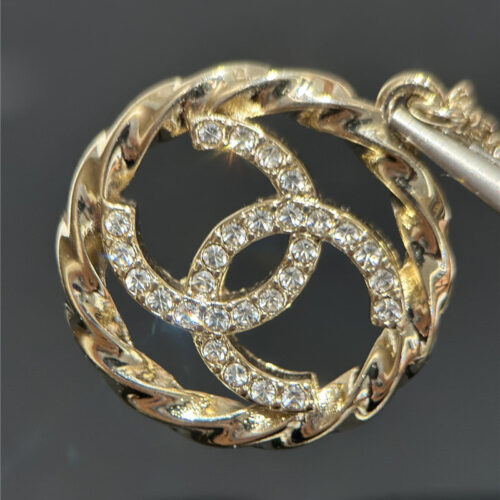 High Quality Luxury Chanel Double C Hollow Round Chain Earrings product detail