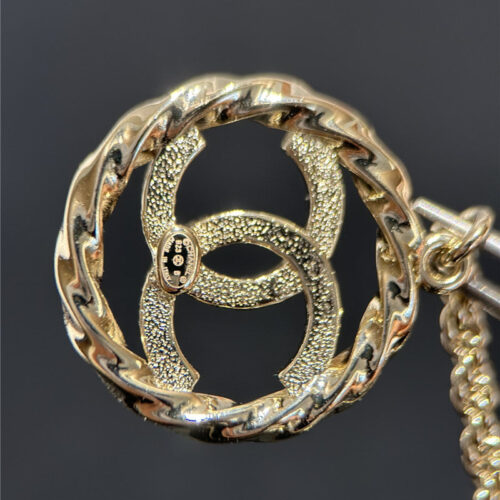 High Quality Luxury Chanel Double C Hollow Round Chain Earrings product detail