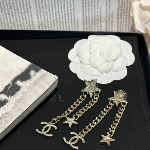 High Quality Luxury Chanel Double C Star Chain Earrings product detail