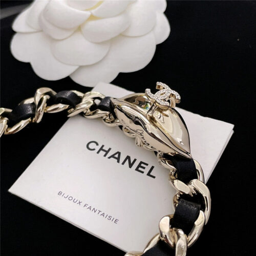 High Quality Luxury Chanel Lip Black Leather Choker product detail
