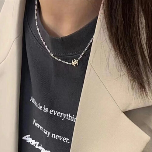 High Quality Luxury Chanel Twist Chain Necklace Earrings alternate view
