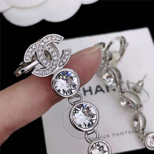 High Quality Luxury Chanel Tassel Rhinestone Earrings product detail
