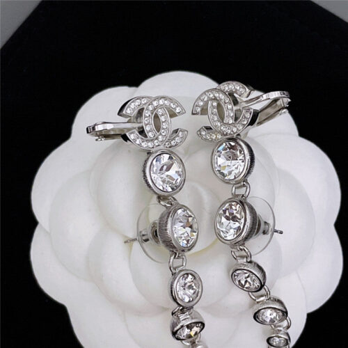 High Quality Luxury Chanel Tassel Rhinestone Earrings product detail