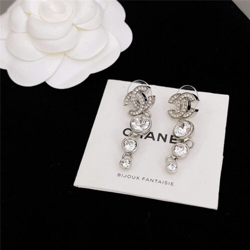 High Quality Luxury Chanel Three Diamond Tassel Earrings product detail