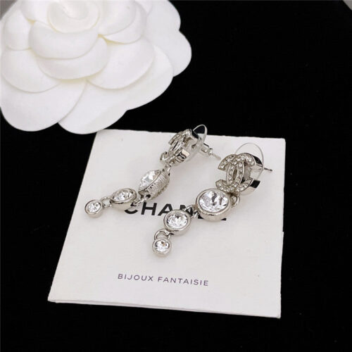 High Quality Luxury Chanel Three Diamond Tassel Earrings product detail