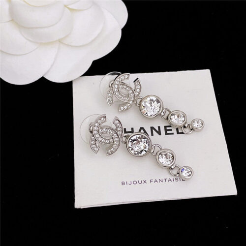 High Quality Luxury Chanel Three Diamond Tassel Earrings product detail