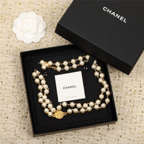 High Quality Luxury Chanel Gold Coin Pearl Long Chain