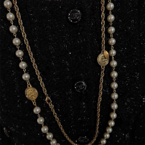 High Quality Luxury Chanel Gold Coin Pearl Long Chain product detail