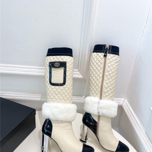 High Quality Luxury Chanel Electroplated Heel Down Boots alternate view