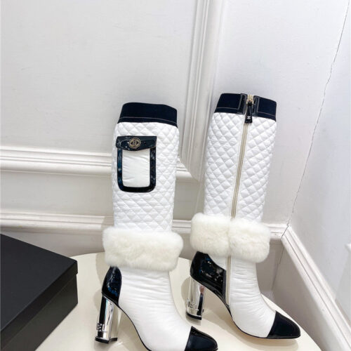 High Quality Luxury Chanel Electroplated Heel Down Boots – Style 53030 alternate view