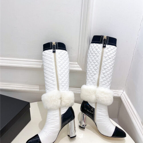 High Quality Luxury Chanel Electroplated Heel Down Boots – Style 53030 product detail