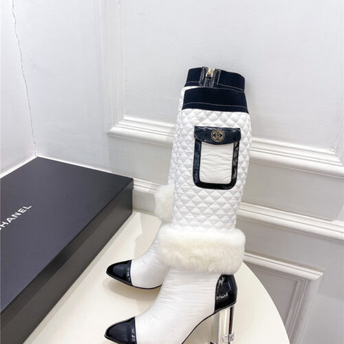 High Quality Luxury Chanel Electroplated Heel Down Boots – Style 53030 product detail