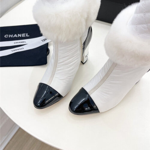 High Quality Luxury Chanel Electroplated Heel Down Boots – Style 53030 product detail