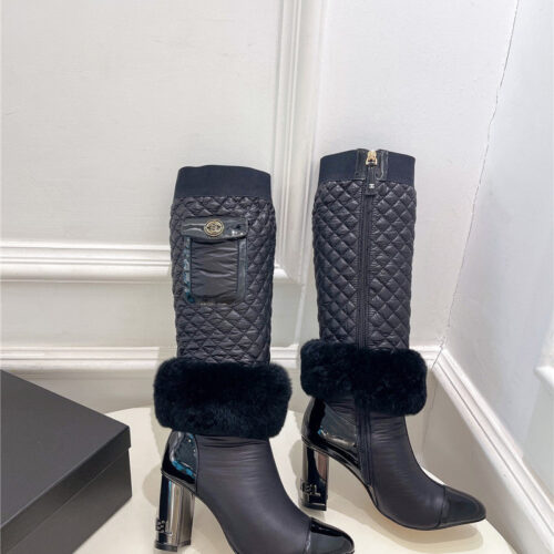 High Quality Luxury Chanel Electroplated Heel Down Boots – Style 18566 alternate view