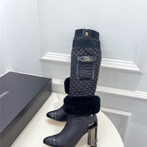 High Quality Luxury Chanel Electroplated Heel Down Boots – Style 18566 product detail