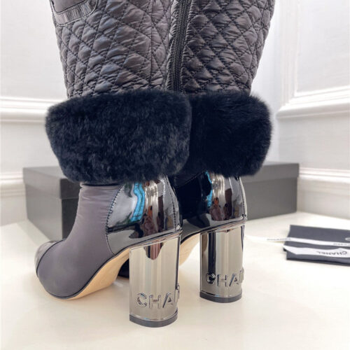 High Quality Luxury Chanel Electroplated Heel Down Boots – Style 18566 product detail
