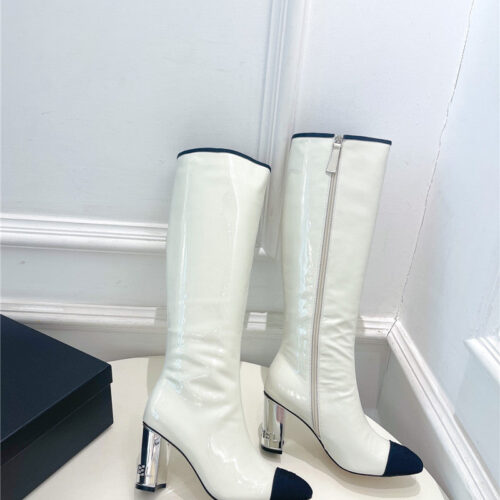 High Quality Luxury Chanel Classic Patent Leather High Heel Boots alternate view