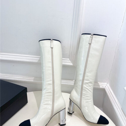 High Quality Luxury Chanel Classic Patent Leather High Heel Boots product detail