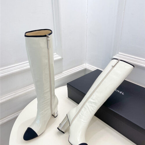 High Quality Luxury Chanel Classic Patent Leather High Heel Boots product detail